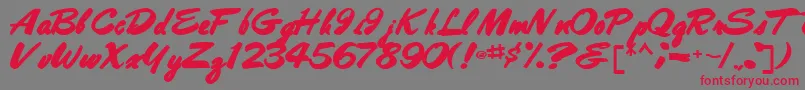 Bestshottext56Bold Font – Red Fonts on Gray Background