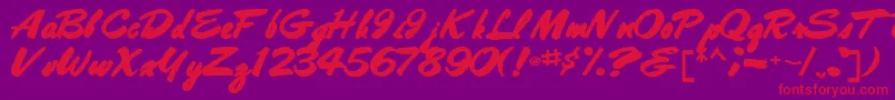 Bestshottext56Bold-fontti – punaiset fontit violetilla taustalla