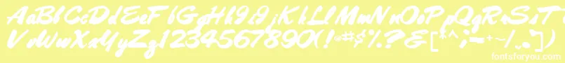 フォントBestshottext56Bold – 黄色い背景に白い文字