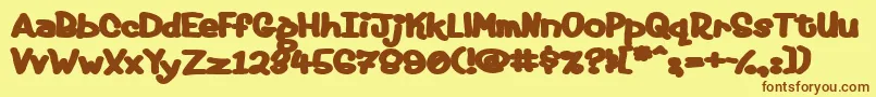 Fat ffy Font – Brown Fonts on Yellow Background