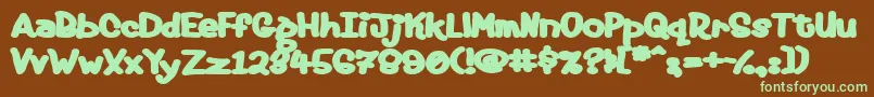 Fat ffy Font – Green Fonts on Brown Background