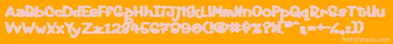 Fat ffy Font – Pink Fonts on Orange Background