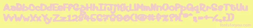 Fat ffy Font – Pink Fonts on Yellow Background