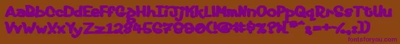 Fat ffy Font – Purple Fonts on Brown Background