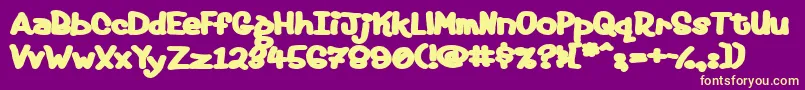 Fat ffy Font – Yellow Fonts on Purple Background