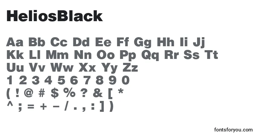 HeliosBlack-fontti – aakkoset, numerot, erikoismerkit