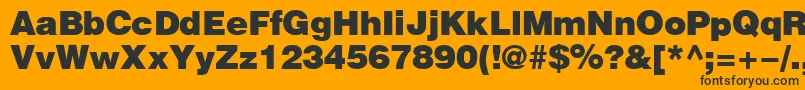 HeliosBlack Font – Black Fonts on Orange Background