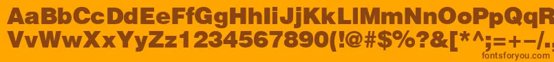 Шрифт HeliosBlack – коричневые шрифты на оранжевом фоне