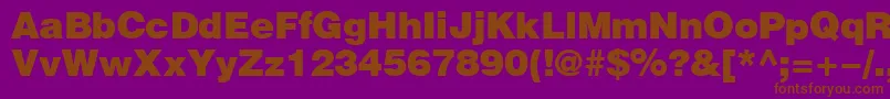 HeliosBlack Font – Brown Fonts on Purple Background
