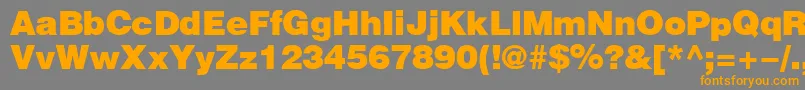 HeliosBlack-Schriftart – Orangefarbene Schriften auf grauem Hintergrund
