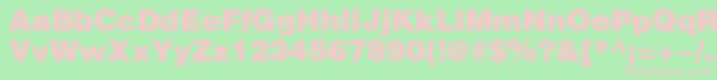 HeliosBlack Font – Pink Fonts on Green Background