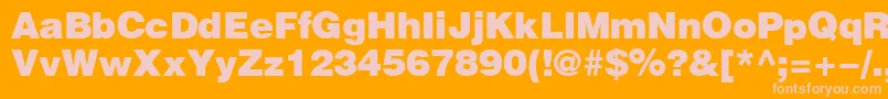 HeliosBlack Font – Pink Fonts on Orange Background