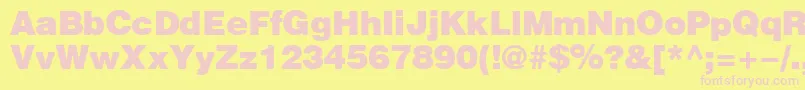 HeliosBlack Font – Pink Fonts on Yellow Background
