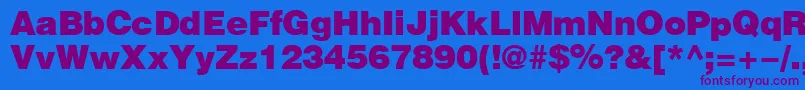 HeliosBlack-Schriftart – Violette Schriften auf blauem Hintergrund