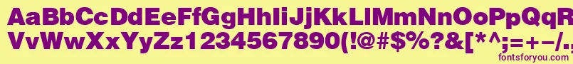 HeliosBlack Font – Purple Fonts on Yellow Background