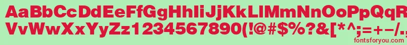 HeliosBlack Font – Red Fonts on Green Background