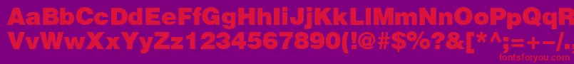 HeliosBlack Font – Red Fonts on Purple Background