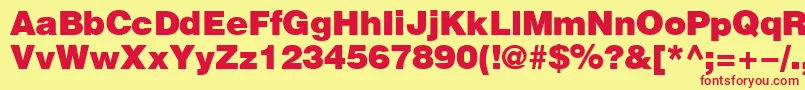 HeliosBlack Font – Red Fonts on Yellow Background