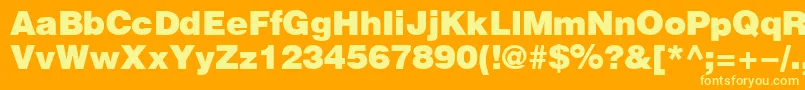 HeliosBlack Font – Yellow Fonts on Orange Background