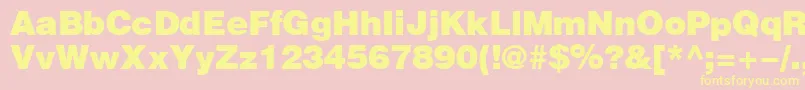 HeliosBlack-Schriftart – Gelbe Schriften auf rosa Hintergrund