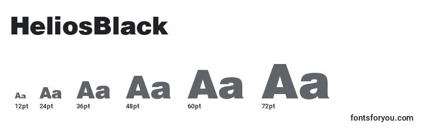Размеры шрифта HeliosBlack