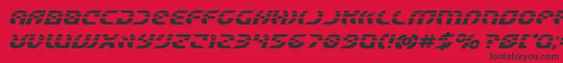 フォントStarfighterlaserboldital – 赤い背景に黒い文字