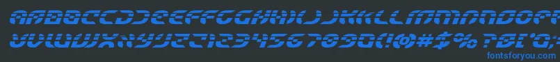 Шрифт Starfighterlaserboldital – синие шрифты на чёрном фоне