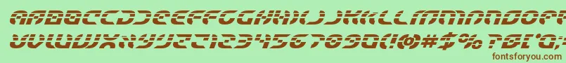 Starfighterlaserboldital Font – Brown Fonts on Green Background