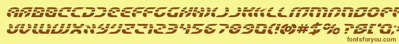 Starfighterlaserboldital Font – Brown Fonts on Yellow Background