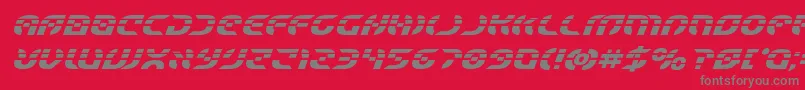 フォントStarfighterlaserboldital – 赤い背景に灰色の文字