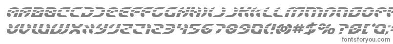 Starfighterlaserboldital-fontti – harmaat kirjasimet valkoisella taustalla