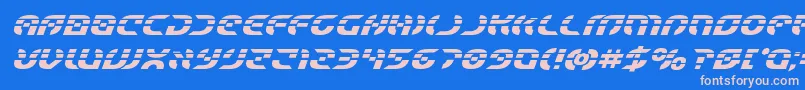 フォントStarfighterlaserboldital – ピンクの文字、青い背景