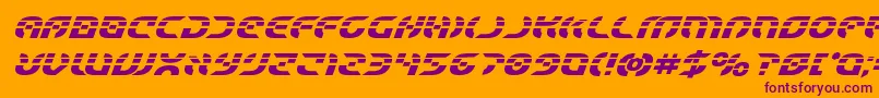 Starfighterlaserboldital Font – Purple Fonts on Orange Background