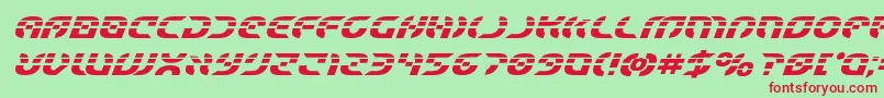 Starfighterlaserboldital Font – Red Fonts on Green Background