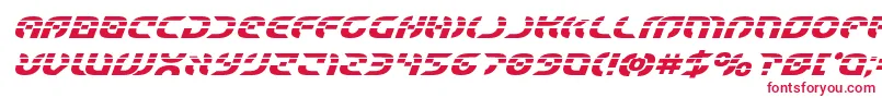 フォントStarfighterlaserboldital – 白い背景に赤い文字