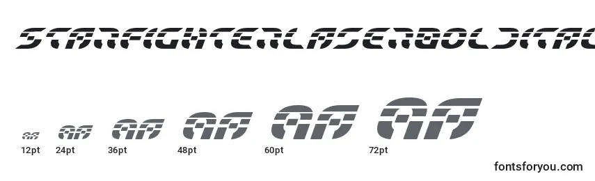 Starfighterlaserboldital Font Sizes