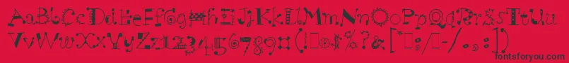 Fonte ScruffLetPlain.1.0 – fontes pretas em um fundo vermelho