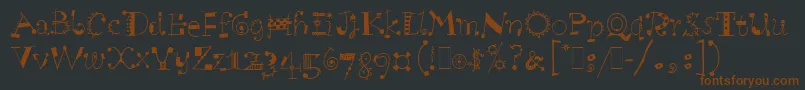 ScruffLetPlain.1.0-Schriftart – Braune Schriften auf schwarzem Hintergrund
