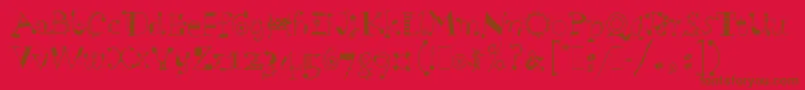 ScruffLetPlain.1.0 Font – Brown Fonts on Red Background