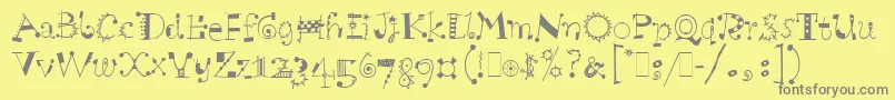 ScruffLetPlain.1.0-Schriftart – Graue Schriften auf gelbem Hintergrund