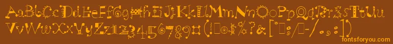 Шрифт ScruffLetPlain.1.0 – оранжевые шрифты на коричневом фоне