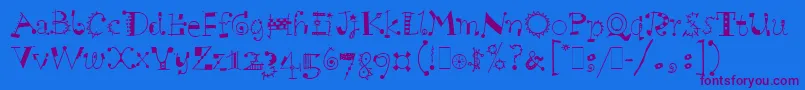 ScruffLetPlain.1.0 Font – Purple Fonts on Blue Background