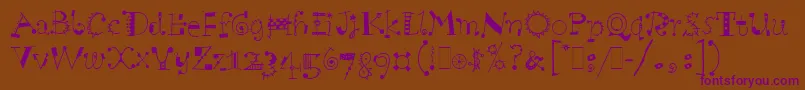 Шрифт ScruffLetPlain.1.0 – фиолетовые шрифты на коричневом фоне