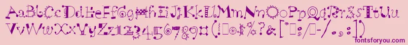Шрифт ScruffLetPlain.1.0 – фиолетовые шрифты на розовом фоне