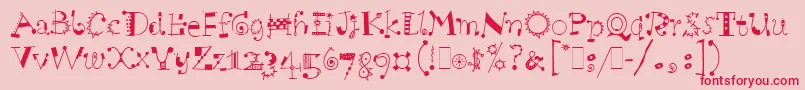 ScruffLetPlain.1.0 Font – Red Fonts on Pink Background