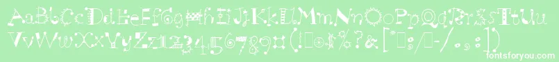 Шрифт ScruffLetPlain.1.0 – белые шрифты на зелёном фоне
