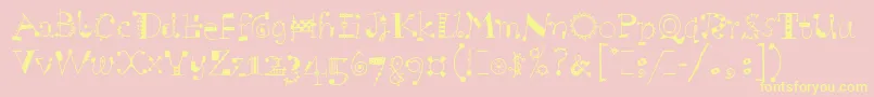 Czcionka ScruffLetPlain.1.0 – żółte czcionki na różowym tle