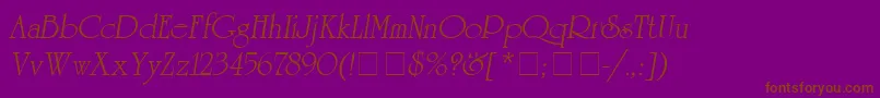 UniversityItalicMedium Font – Brown Fonts on Purple Background