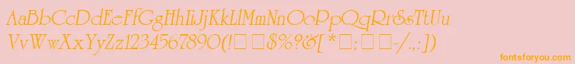 UniversityItalicMedium Font – Orange Fonts on Pink Background