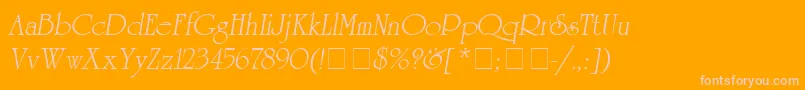 UniversityItalicMedium Font – Pink Fonts on Orange Background